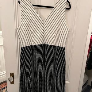 Loft black and white striped dress, new with tags, size 18